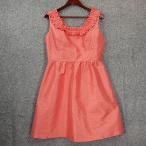 Peach Silk Coquette Dress Womens L Pastel Pink Bridesmaid Cocktail LULAKATE USA